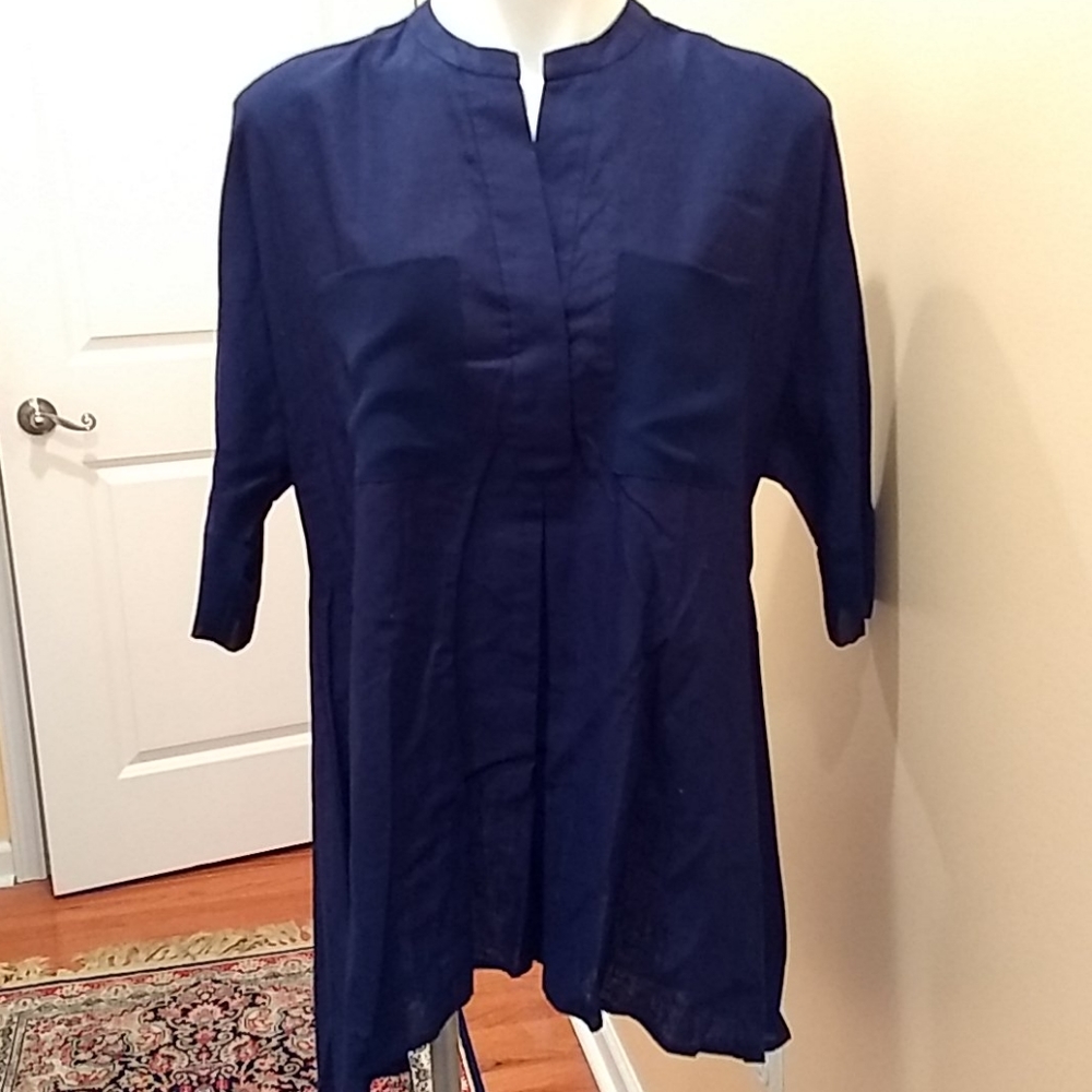 Anne klein high low short sleeves top